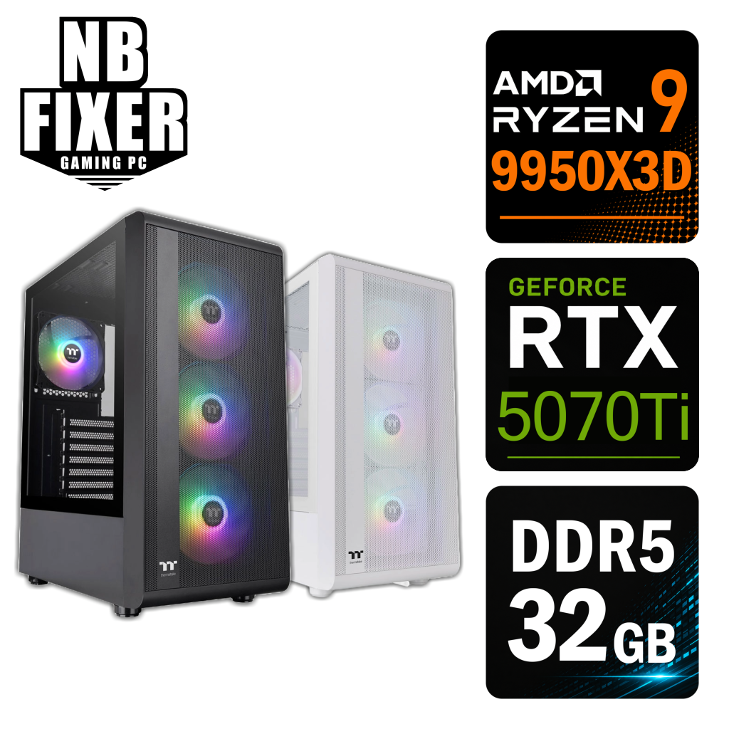 Ryzen 9 9950X3D / RTX5070Ti / メモリDDR5 32GB / SSD 1TB / S200 / ゲーミングPC