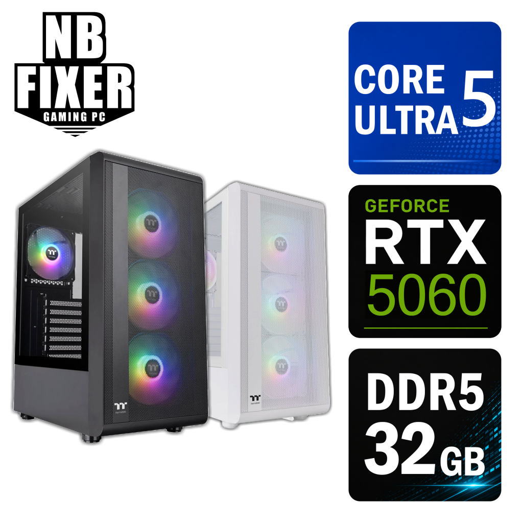 ゲーミングPC Corei5 & NVIDIA GeForce RTX Core Ultra 5 225F / RTX5060 / メモリ32GB / SSD 1TB / S200