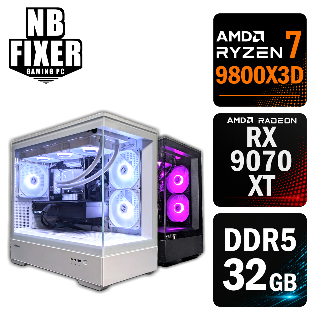Ryzen 7 9800X3D / RX9070XT / メモリDDR5 32GB / SSD 1TB / P30 / ゲーミングPC