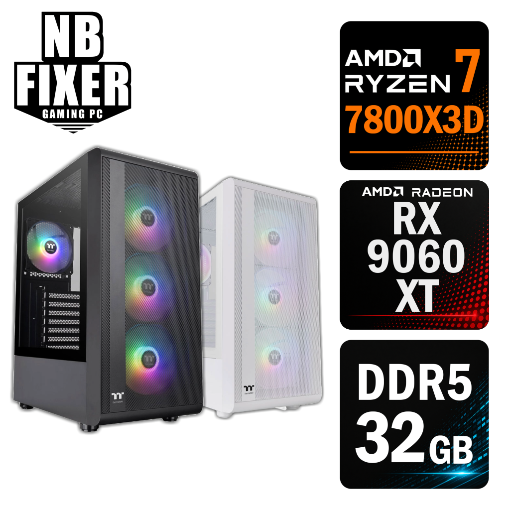 Ryzen 7 7800X3D / RX9060XT / メモリDDR5 32GB / SSD 1TB / S200 / ゲーミングPC