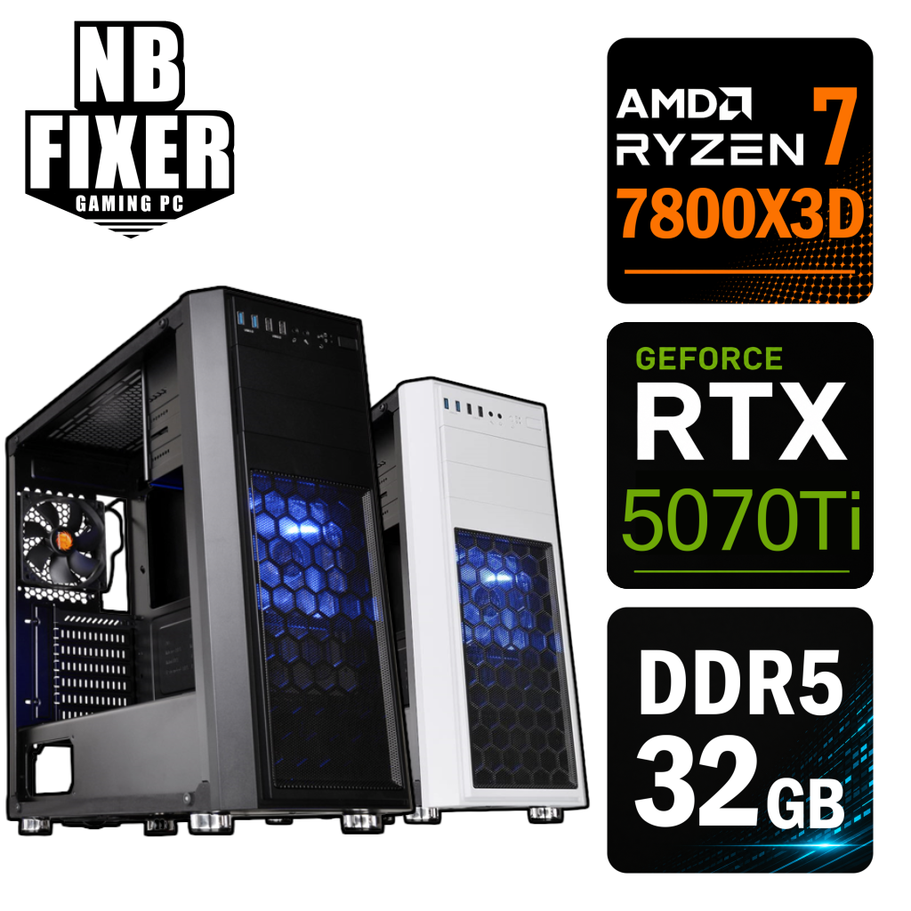 Ryzen 7 7800X3D / RTX5070Ti / メモリDDR5 32GB / SSD 1TB / H26 / ゲーミングPC