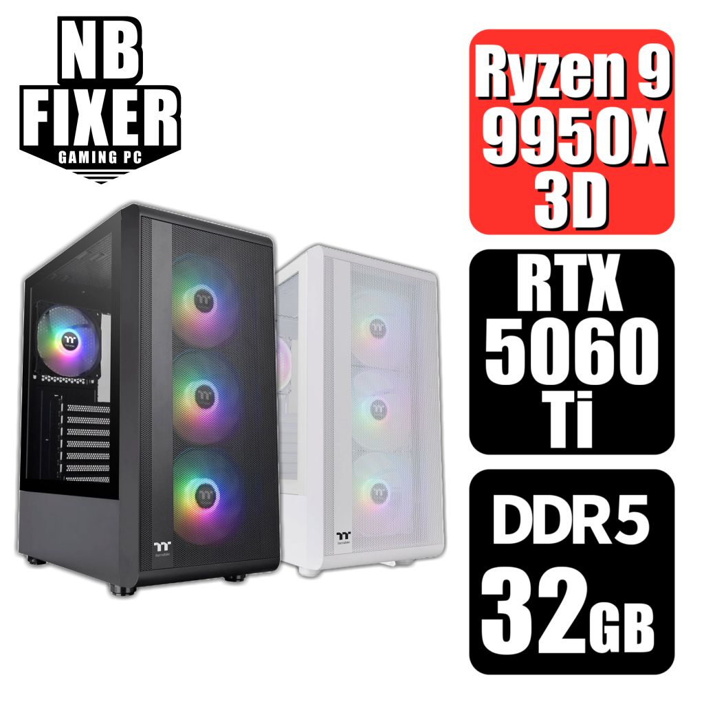 Ryzen 9 9950X3D / RTX5060Ti 8GB / メモリDDR5 32GB / SSD 1TB / S200