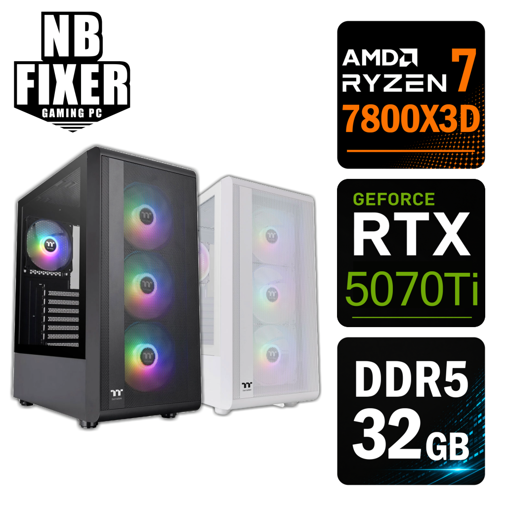 Ryzen 7 7800X3D / RTX5070Ti / メモリDDR5 32GB / SSD 1TB / S200 / ゲーミングPC