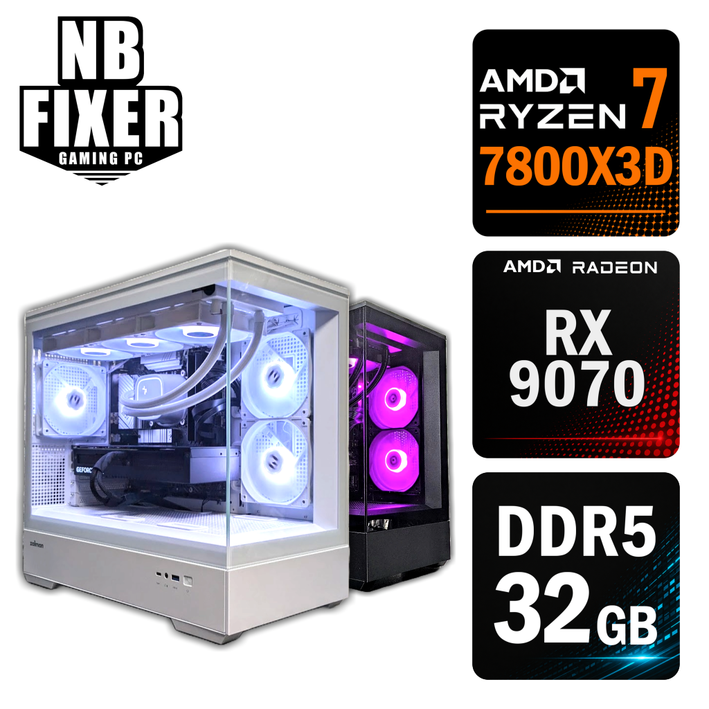 Ryzen 7 7800X3D / RX9070 / メモリDDR5 32GB / SSD 1TB / P30 / ゲーミングPC