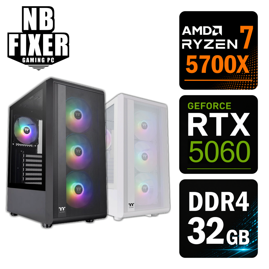 Ryzen 7 5700X / RTX5060 / メモリ32GB / SSD 1TB / S200 / ゲーミングPC