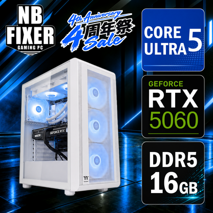 NB FIXER 4周年祭セール 特価品 Core Ultra 5 225F / RTX5060 / メモリ16GB / SSD 1TB / ゲーミングPC