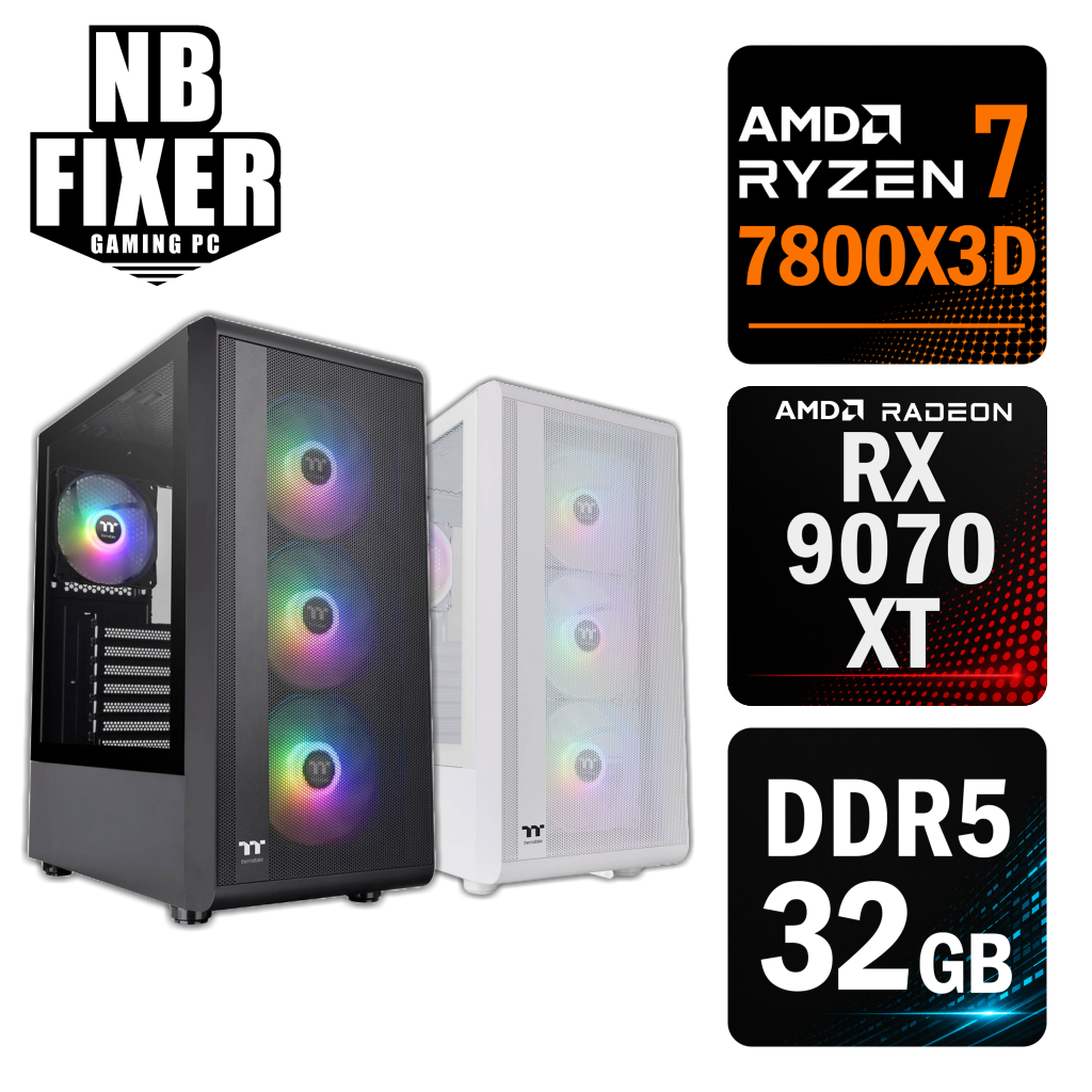 Ryzen 7 7800X3D / RX9070XT / メモリDDR5 32GB / SSD 1TB / S200 / ゲーミングPC