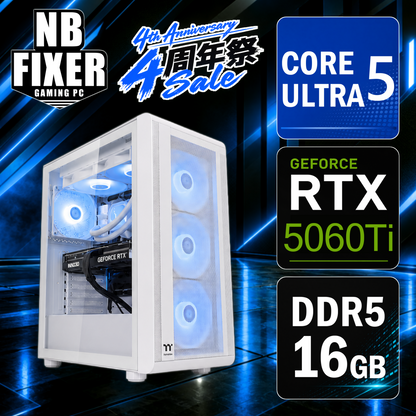 NB FIXER 4周年祭セール 特価品 Core Ultra 5 225F / RTX5060Ti 8GB / メモリ16GB / SSD 1TB / ゲーミングPC