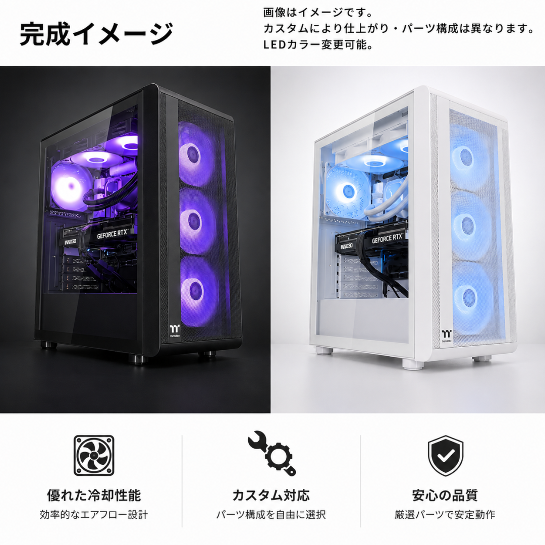 Ryzen 7 7800X3D / RX9060XT / メモリDDR5 32GB / SSD 1TB / S200 / ゲーミングPC